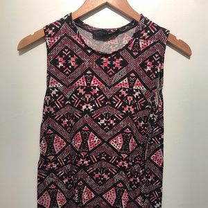 Top Shop Pink and Black Tribal Tank